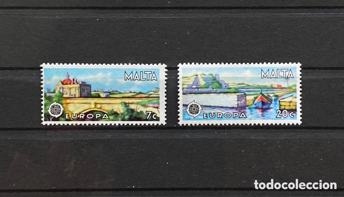 Sellos: Sellos, nuevo, Tema Europa, de Malta 1977 Puentes