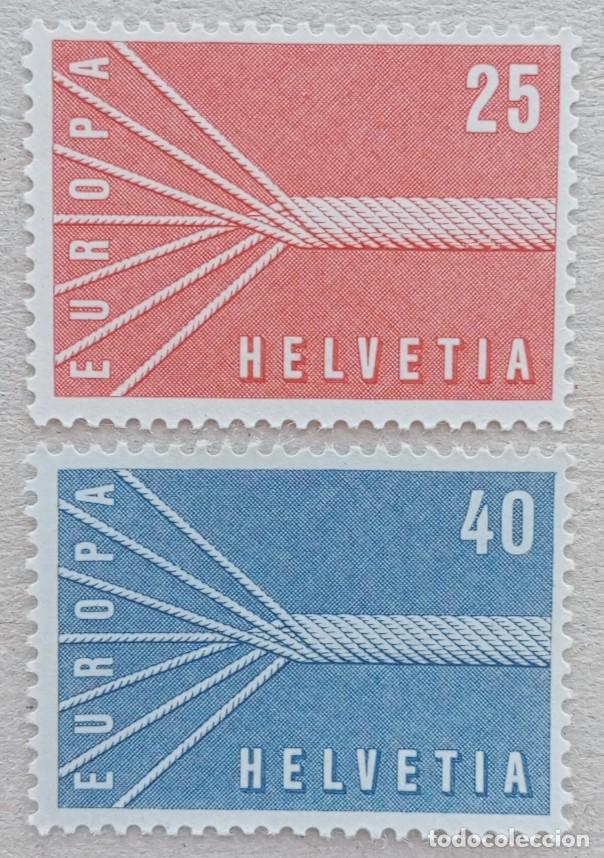 Sellos: 1957. SUIZA. 595 / 596. Simbolog&iacute;a. Tema Europa. Serie completa. Nuevo.