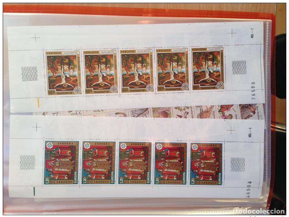 Sellos: Andorra 1975 EUROPA CEPT Yv. 243/244 en bloques de 5/tiras 5 MNH ** nuevos