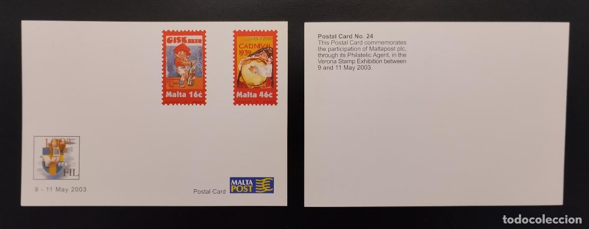 Sellos: Malta 2003 papeler&iacute;a completa postal n&uacute;m. 24 Veronafil Europa CEPT p&oacute;sters