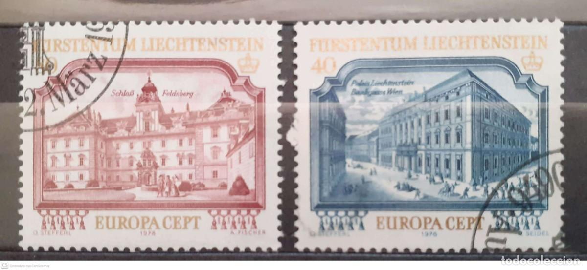 Sellos: LIECHTENSTEIN n&ordm; 639/640&ordm; Europa 1978. Castillos. Serie completa