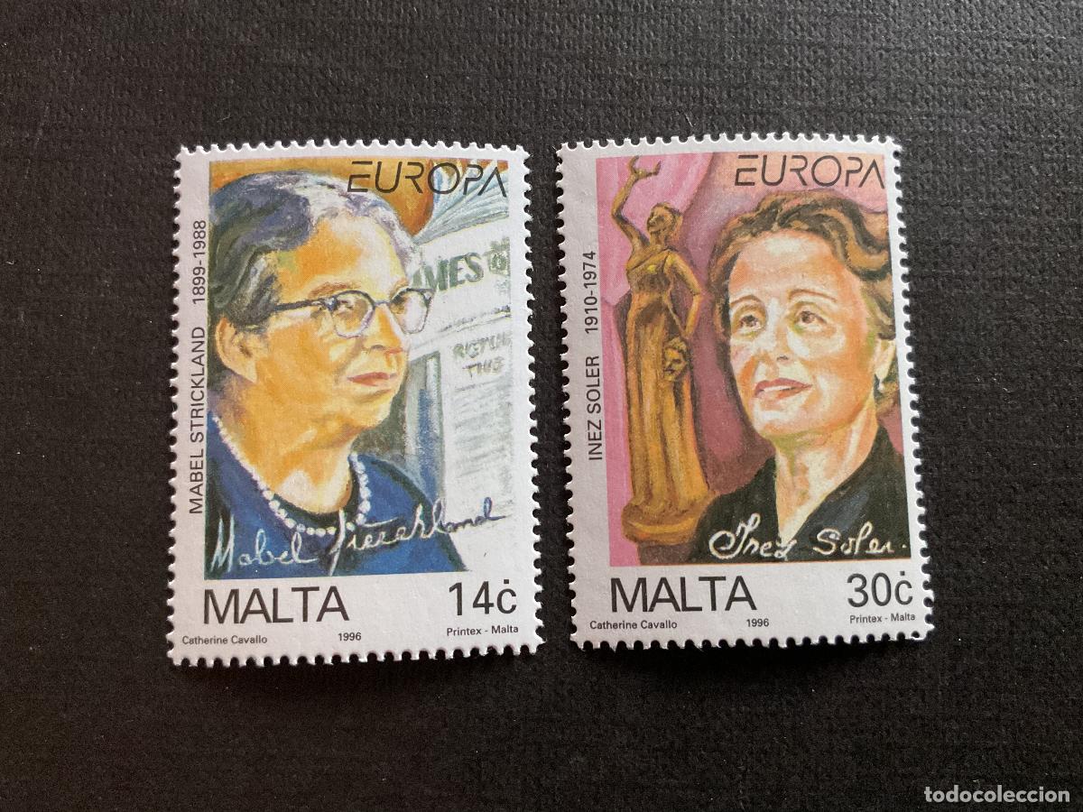 Sellos: MALTA N&ordm; YVERT 958/9*** A&Ntilde;O 1996. EUROPA. MUJERES CELEBRES