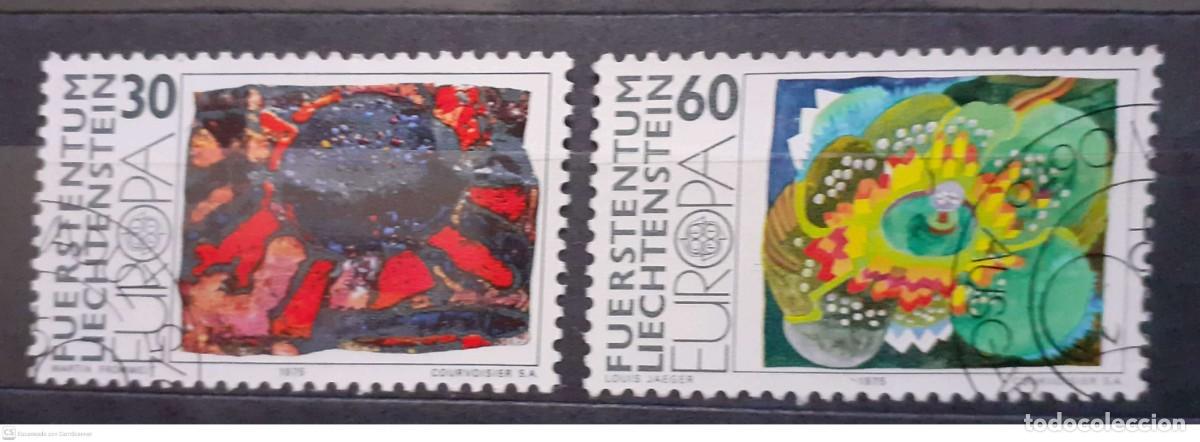 Sellos: LIECHTENSTEIN n&ordm; 566/567&ordm; Europa 1975. Pinturas. Serie completa