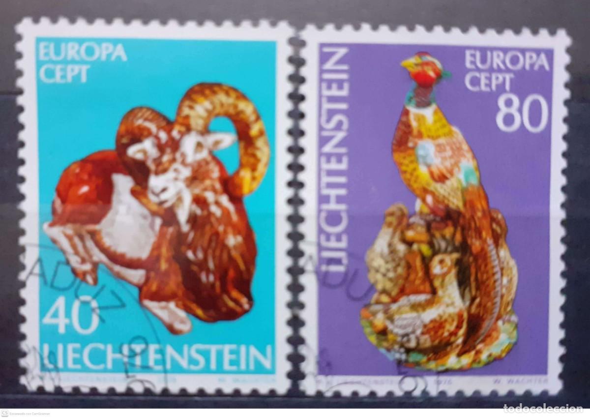 Sellos: LIECHTENSTEIN n&ordm; 585/586&ordm; Europa 1976. Cer&aacute;micas del pr&iacute;ncipe Jan. Serie completa