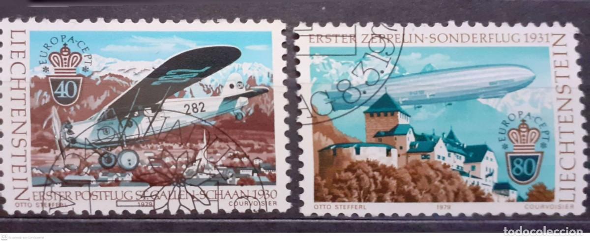 Sellos: LIECHTENSTEIN n&ordm; 664/665&ordm; Europa 1979. Servicios postales a&eacute;reos. Serie completa