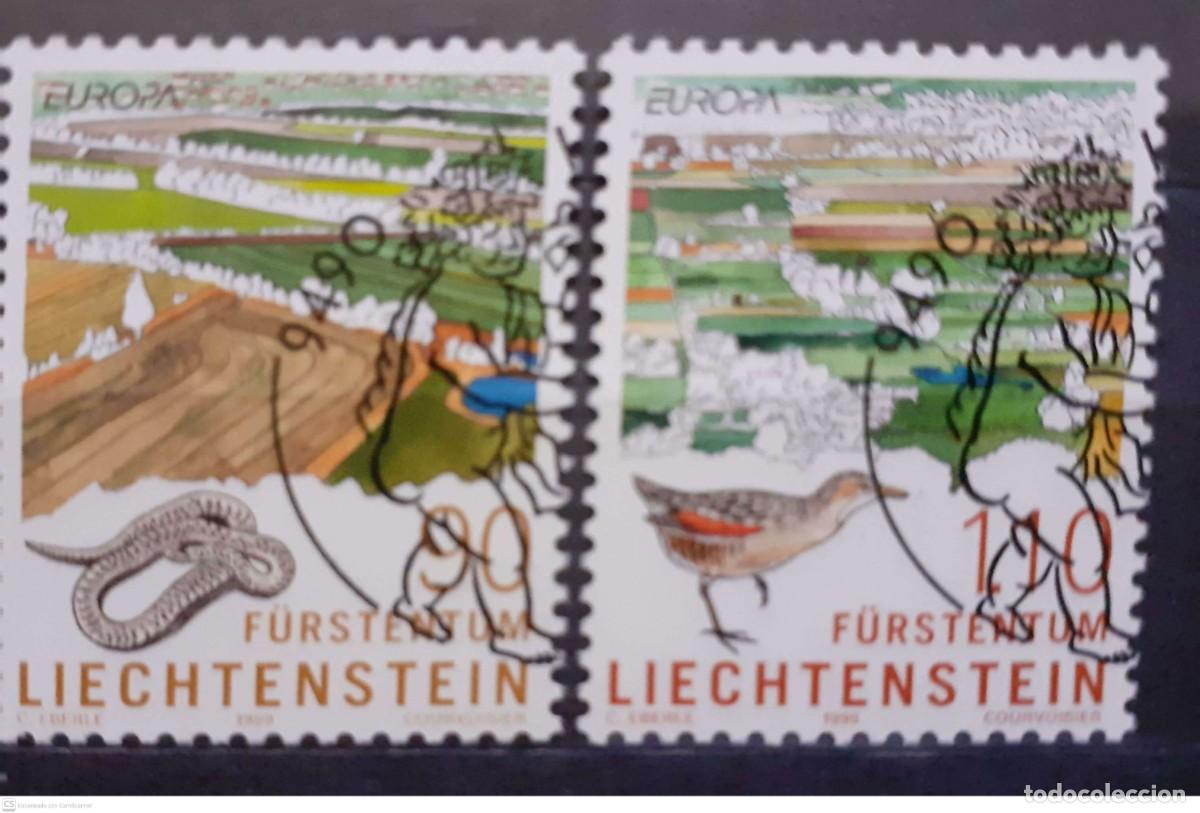 Sellos: LIECHTENSTEIN n&ordm; 1131/1132&ordm; Europa 1999. Reservas y parques naturales. Serie completa