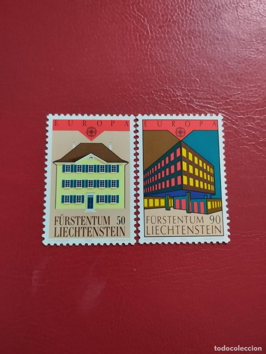 Sellos: SELLOS EUROPA-CEPT. A&Ntilde;O 1990, LIECHTENSTEIN, SERIE COMPLETA. ESTABLECIMIENTOS POSTALES.