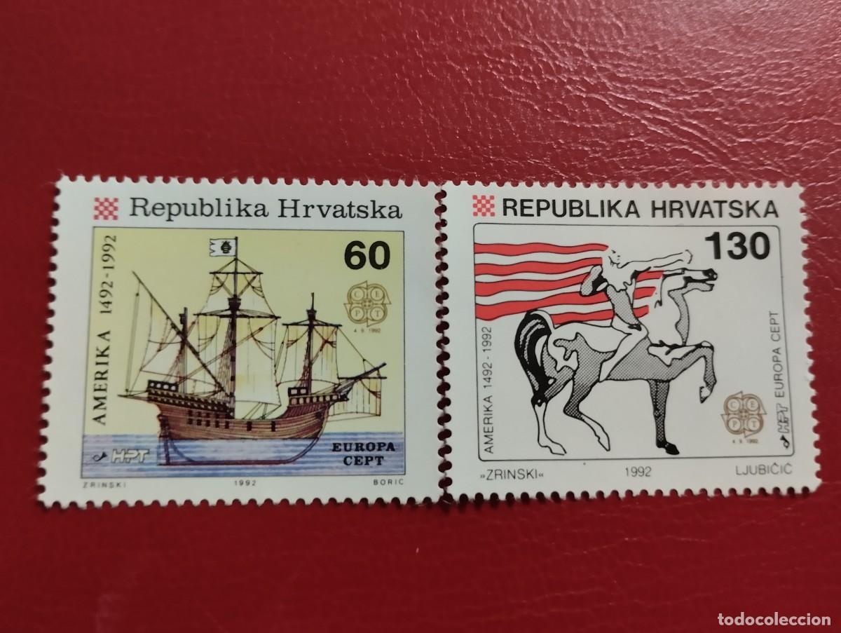 Sellos: SELLOS EUROPA-CEPT, A&Ntilde;O 1992**MNH, REP&Uacute;BLICA DE CROACIA, SERIE COMPLETA. DESCUBRIMIENTO DE AM&Eacute;RICA.