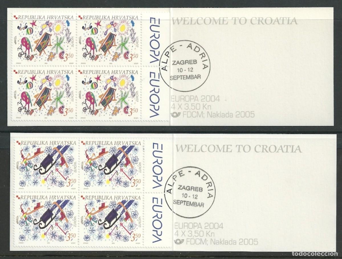 Sellos: CROACIA 2004 EUROPA CEPT 2 CARNETS CON 4 SELLOS CADA UNO