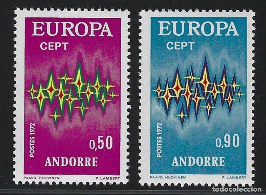 Sellos: Europa CEPT ANDORRA Francesa 1972 nuevos, MNH Michel 238 239, Yvert 217 218, Scott 210 211