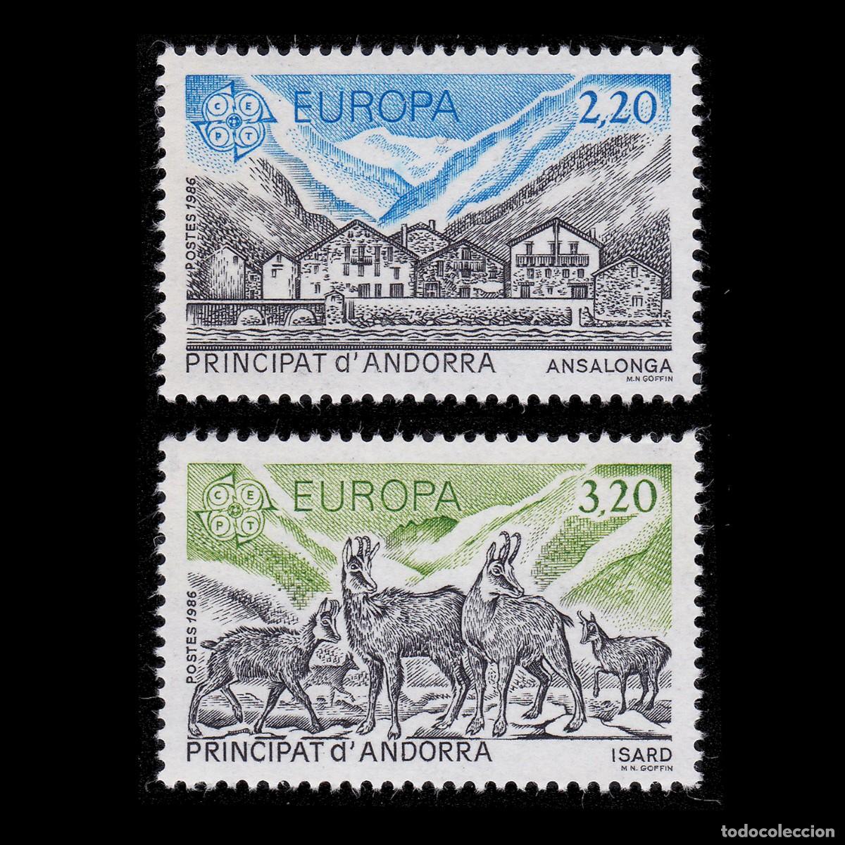 Sellos: ANDORRA FRENCH. CEPT-PostEUROP 1986. Wildlife Protection MNH + GIFT