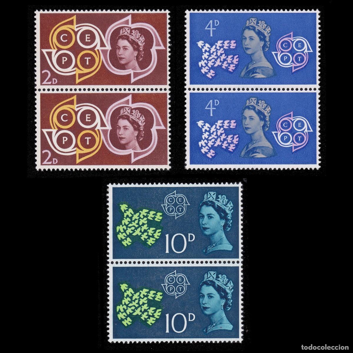 Sellos: GREAT BRITAIN. CEPT - EUROP 1961. Blq2 MNH + GIFT