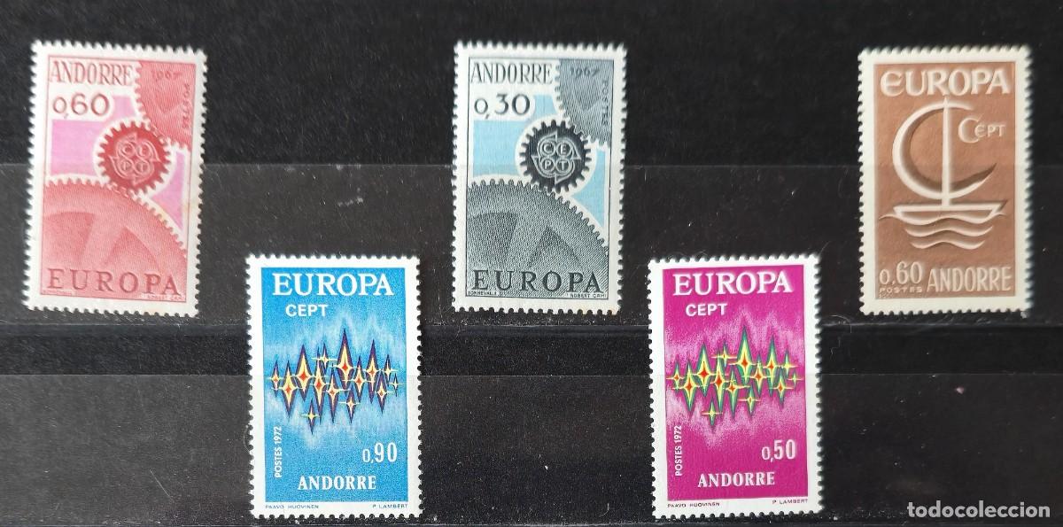Stamps: 5 SELLOS NUEVOS ANDORRA FRANCESA EUROPA CEPT A&Ntilde;OS 1966 - 1967 - 1972