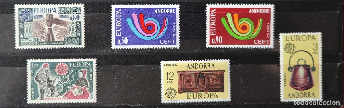 Stamps: 6 SELLOS NUEVOS ANDORRA EUROPA CEPT A&Ntilde;OS 1973 - 1976