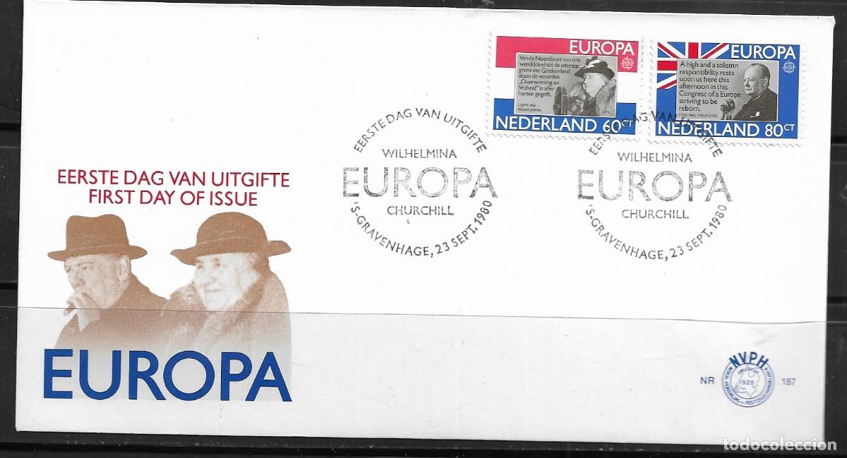 Sellos: HOLANDA 1980, SOBRE PRIMER D&Iacute;A EUROPA CEPT - FDC.