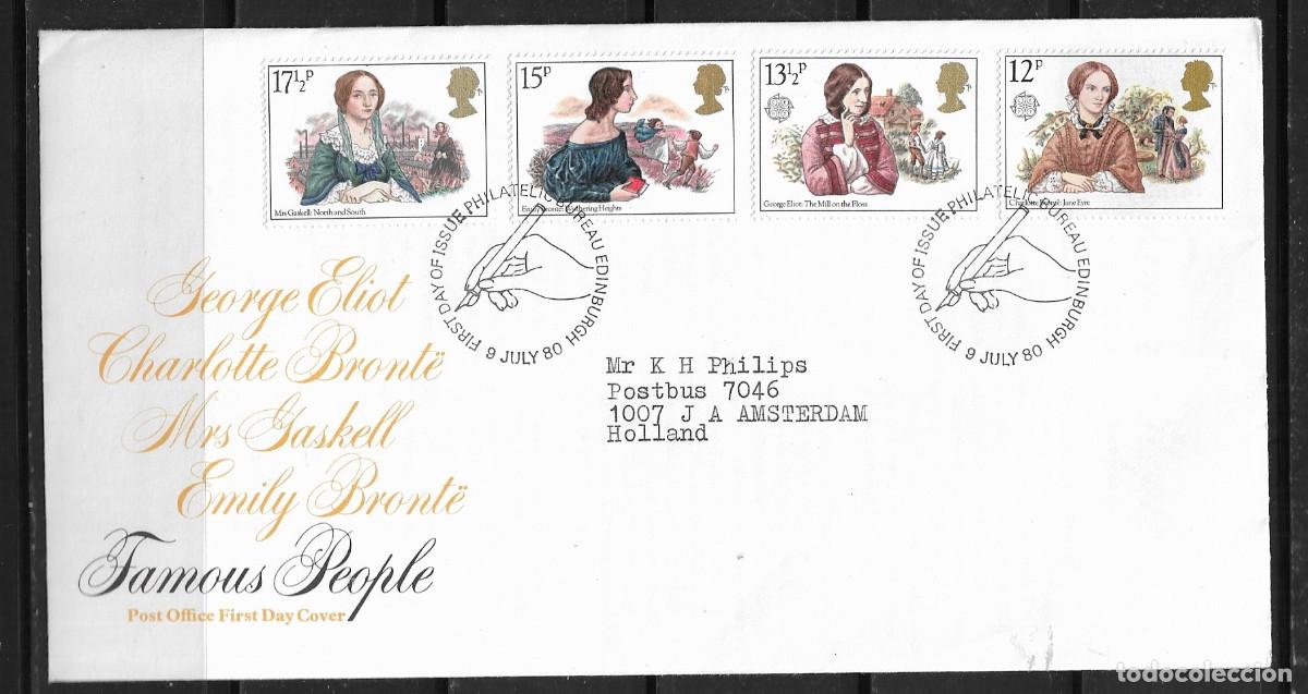 Sellos: GRAN BRETA&Ntilde;A 1980, SOBRE PRIMER D&Iacute;A EUROPA CEPT - FDC.
