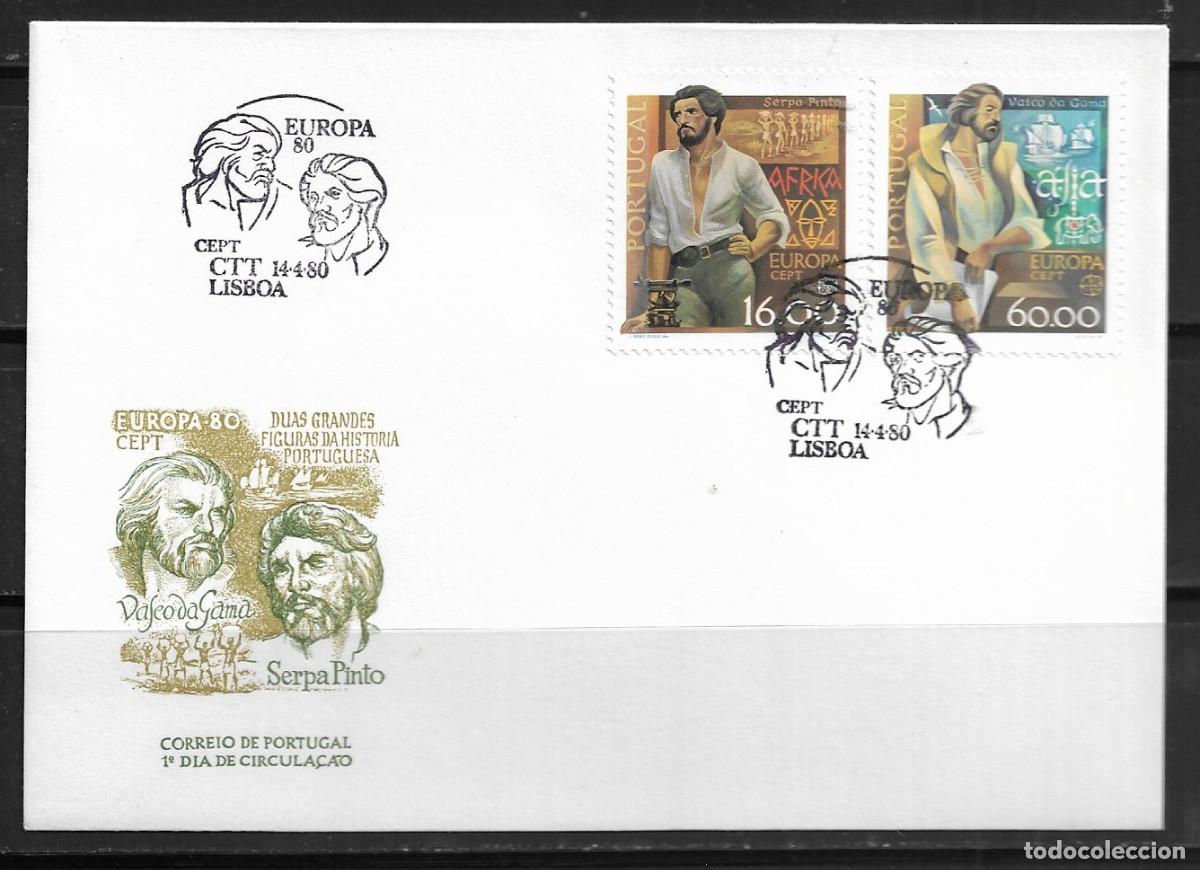 Sellos: PORTUGAL 1980, SOBRE PRIMER D&Iacute;A EUROPA CEPT - FDC.