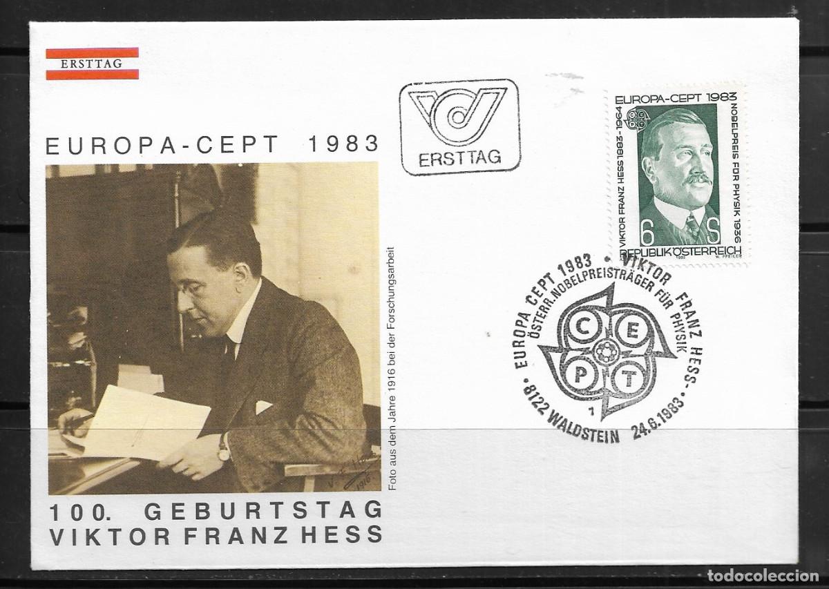 Sellos: AUSTRIA 1983, SOBRE PRIMER D&Iacute;A EUROPA CEPT - FDC.