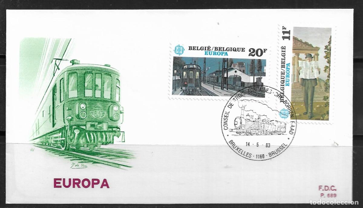 Sellos: B&Eacute;LGICA 1983, SOBRE PRIMER D&Iacute;A EUROPA CEPT - FDC.