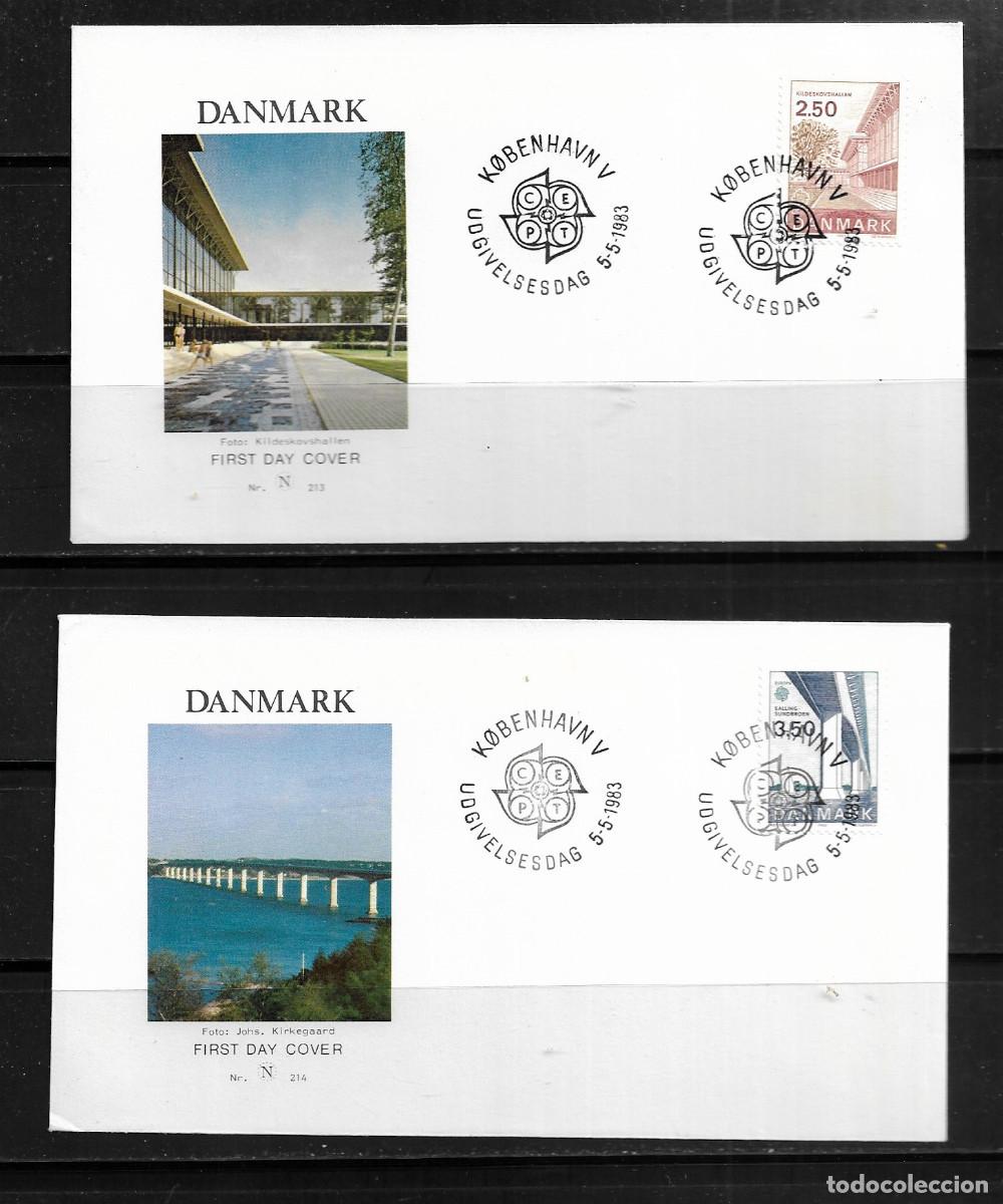 Sellos: DINAMARCA 1983, SOBRES PRIMER D&Iacute;A EUROPA CEPT - FDC.