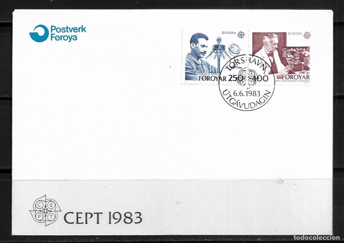 Sellos: FEROE 1983, SOBRE PRIMER D&Iacute;A EUROPA CEPT - FDC.