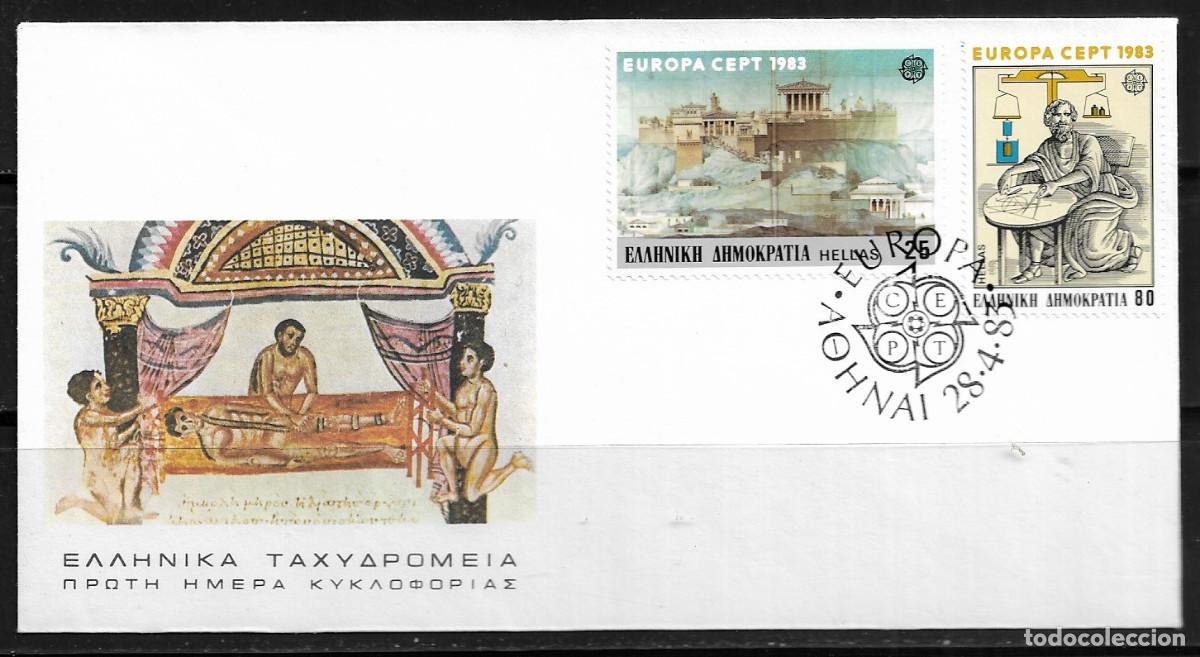 Sellos: GRECIA 1983, SOBRE PRIMER D&Iacute;A EUROPA CEPT - FDC.