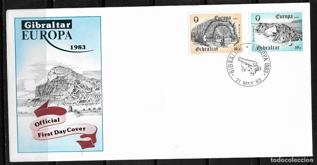 Sellos: GIBRALTAR 1983, SOBRE PRIMER D&Iacute;A EUROPA CEPT - FDC.