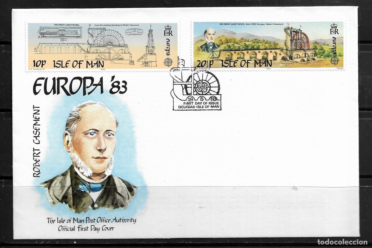 Sellos: ISLA DE MAN 1983, SOBRE PRIMER D&Iacute;A EUROPA CEPT - FDC.