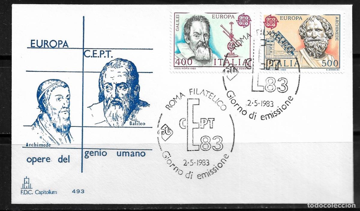 Sellos: ITALIA 1983, SOBRE PRIMER D&Iacute;A EUROPA CEPT - FDC.