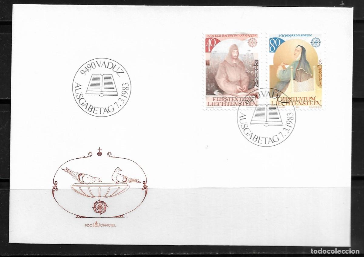 Sellos: LIECHTENSTEIN 1983, SOBRE PRIMER D&Iacute;A EUROPA CEPT - FDC.
