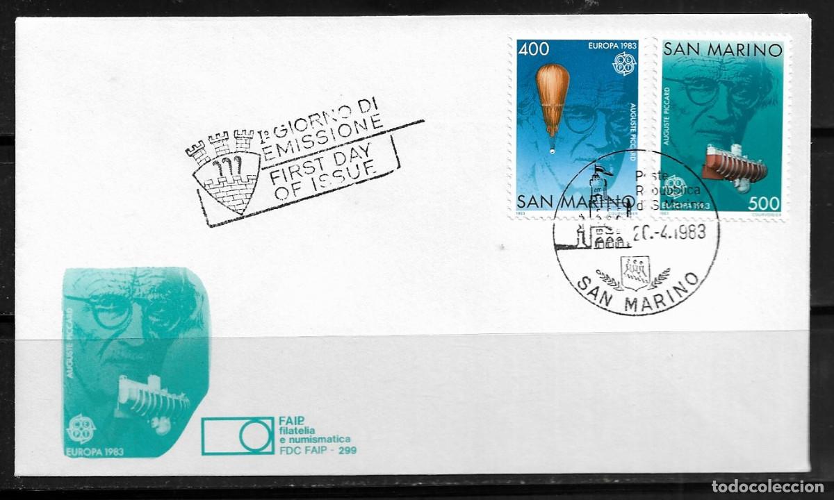 Sellos: SAN MARINO 1983, SOBRE PRIMER D&Iacute;A EUROPA CEPT - FDC.