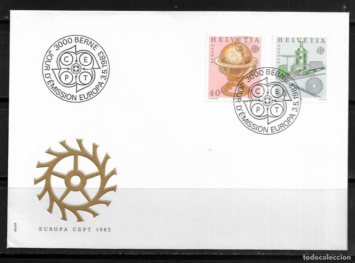 Sellos: SUIZA 1983, SOBRE PRIMER D&Iacute;A EUROPA CEPT - FDC.