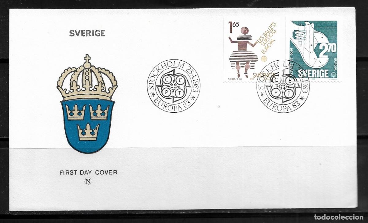 Sellos: SUECIA 1983, SOBRE PRIMER D&Iacute;A EUROPA CEPT - FDC.