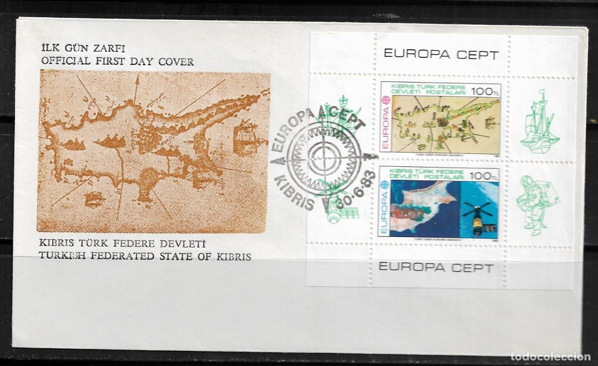 Sellos: CHIPRE TURCO 1983, SOBRE PRIMER D&Iacute;A EUROPA CEPT - FDC.