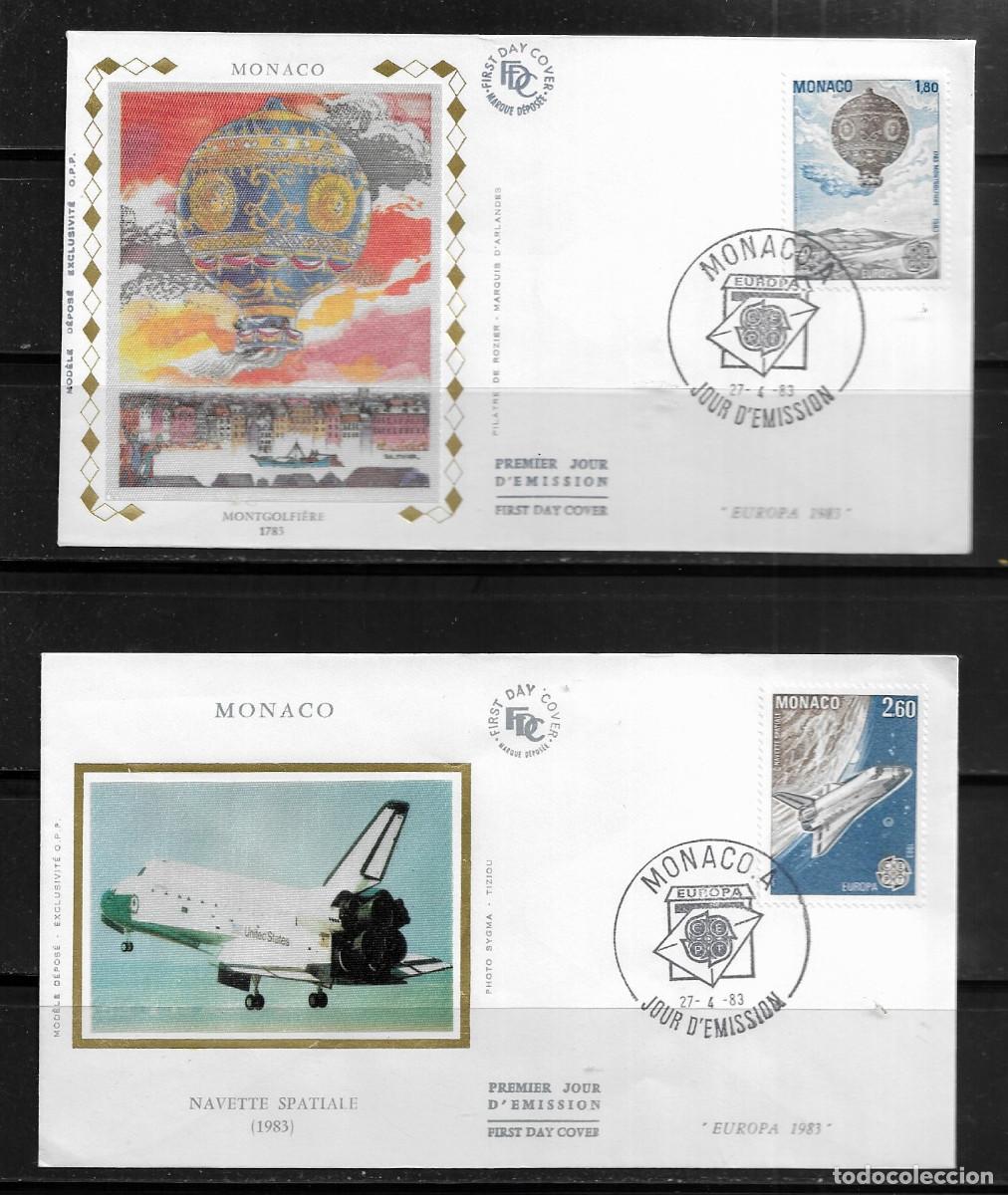 Sellos: M&Oacute;NACO 1983, SOBRES PRIMER D&Iacute;A EUROPA CEPT - FDC.