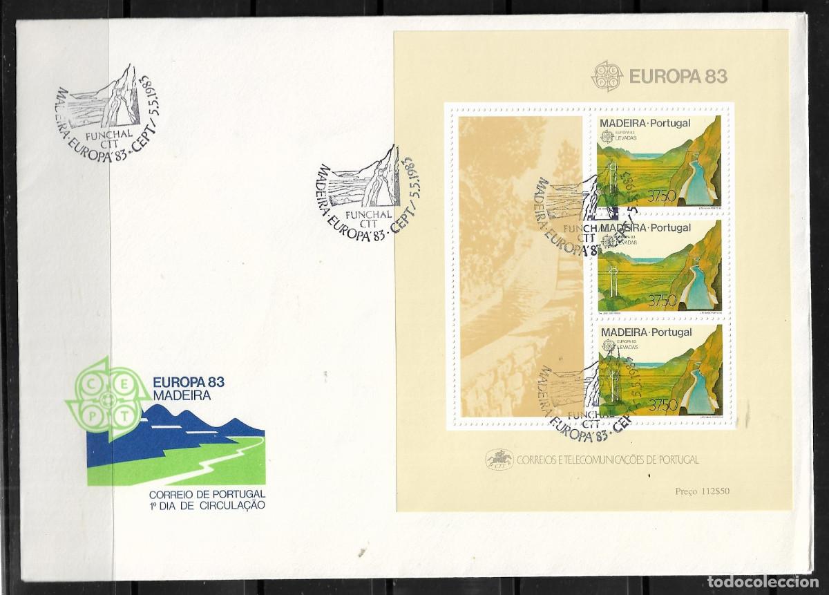 Sellos: MADEIRA 1983, SOBRE PRIMER D&Iacute;A EUROPA CEPT - PROCEDENTE DE LA HOJA BLOQUE - FDC.