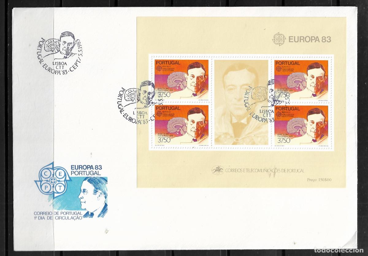 Sellos: PORTUGAL 1983, SOBRE PRIMER D&Iacute;A EUROPA CEPT - PROCEDENTE DE LA HOJA BOQUE - FDC.