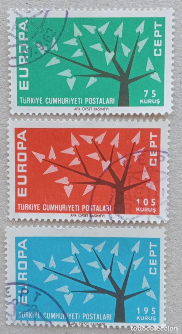 Sellos: 1962. TURQU&Iacute;A. 1627 / 1629. Tema Europa. Simbolog&iacute;a de la Europa verde. Serie completa. Usado.