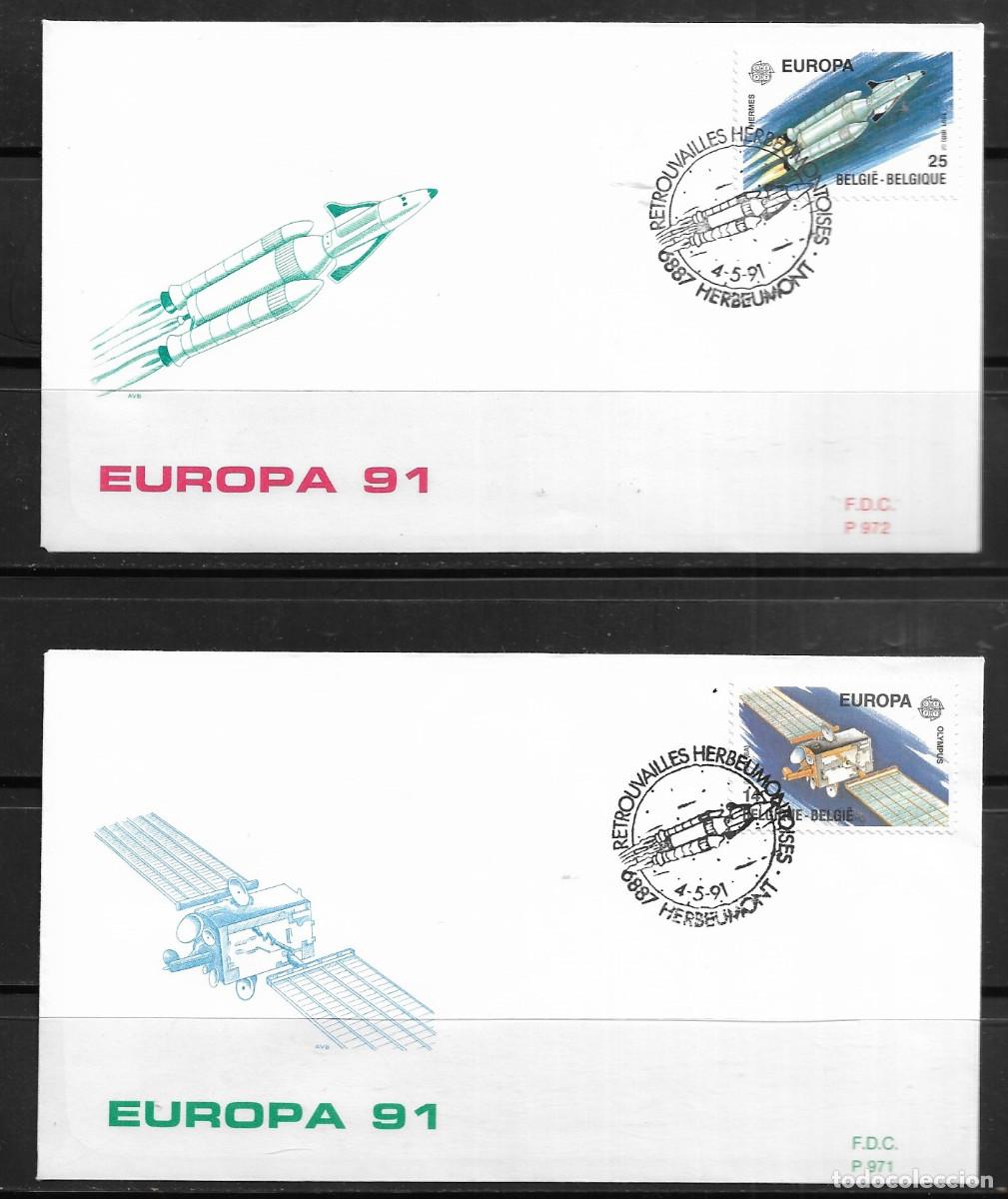 Sellos: B&Eacute;LGICA 1991, SOBRES PRIMER D&Iacute;A EUROPA CEPT - FDC.