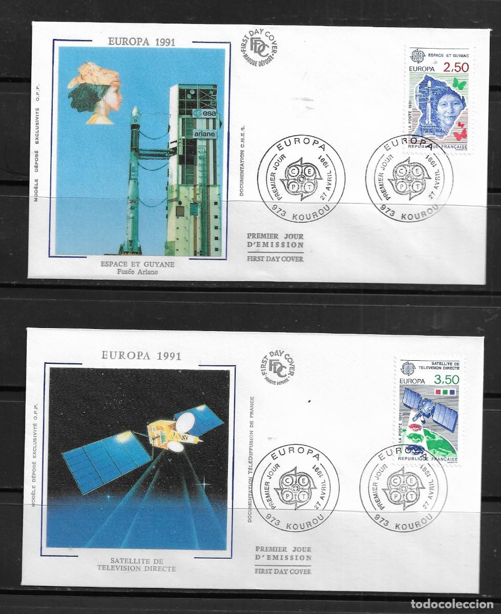 Sellos: FRANCIA 1991, SOBRES PRIMER D&Iacute;A EUROPA CEPT - FDC.