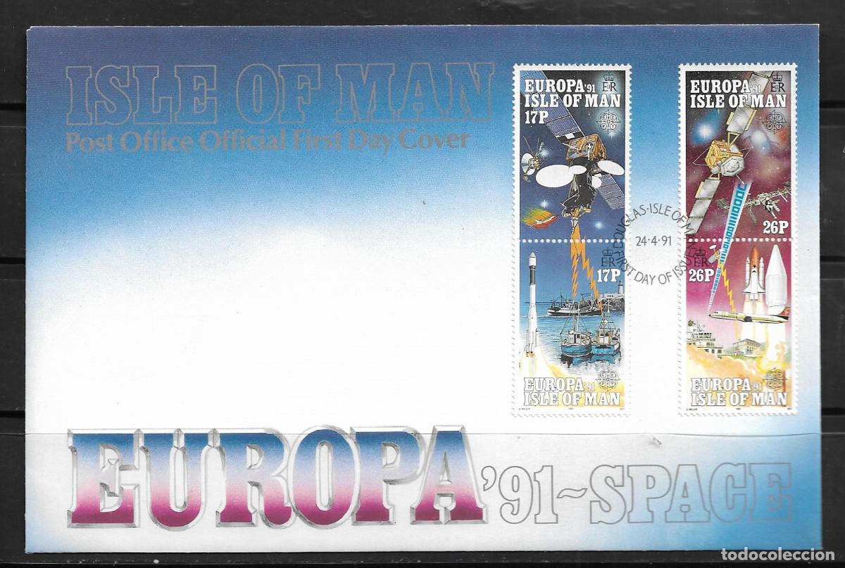 Sellos: ISLA DE MAN 1991, SOBRE PRIMER D&Iacute;A EUROPA CEPT - FDC.