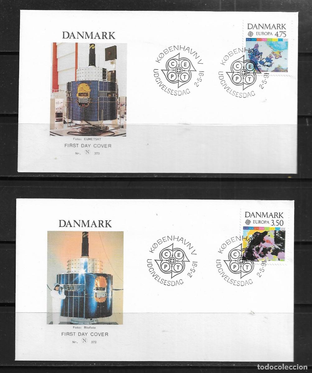 Sellos: DINAMARCA 1991, SOBRES PRIMER D&Iacute;A EUROPA CEPT - FDC.