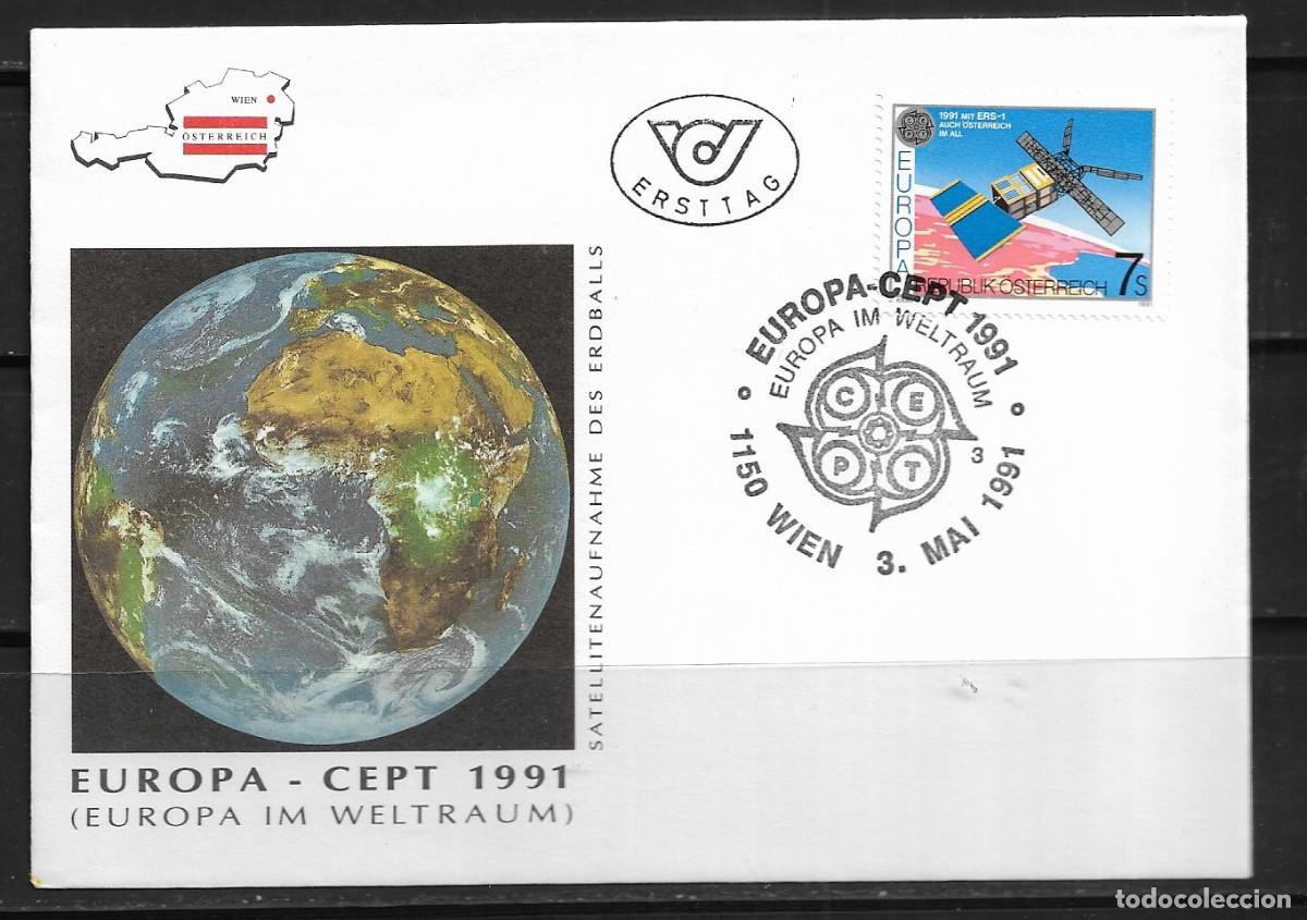 Sellos: AUSTRIA 1991, SOBRE PRIMER D&Iacute;A EUROPA CEPT - FDC.