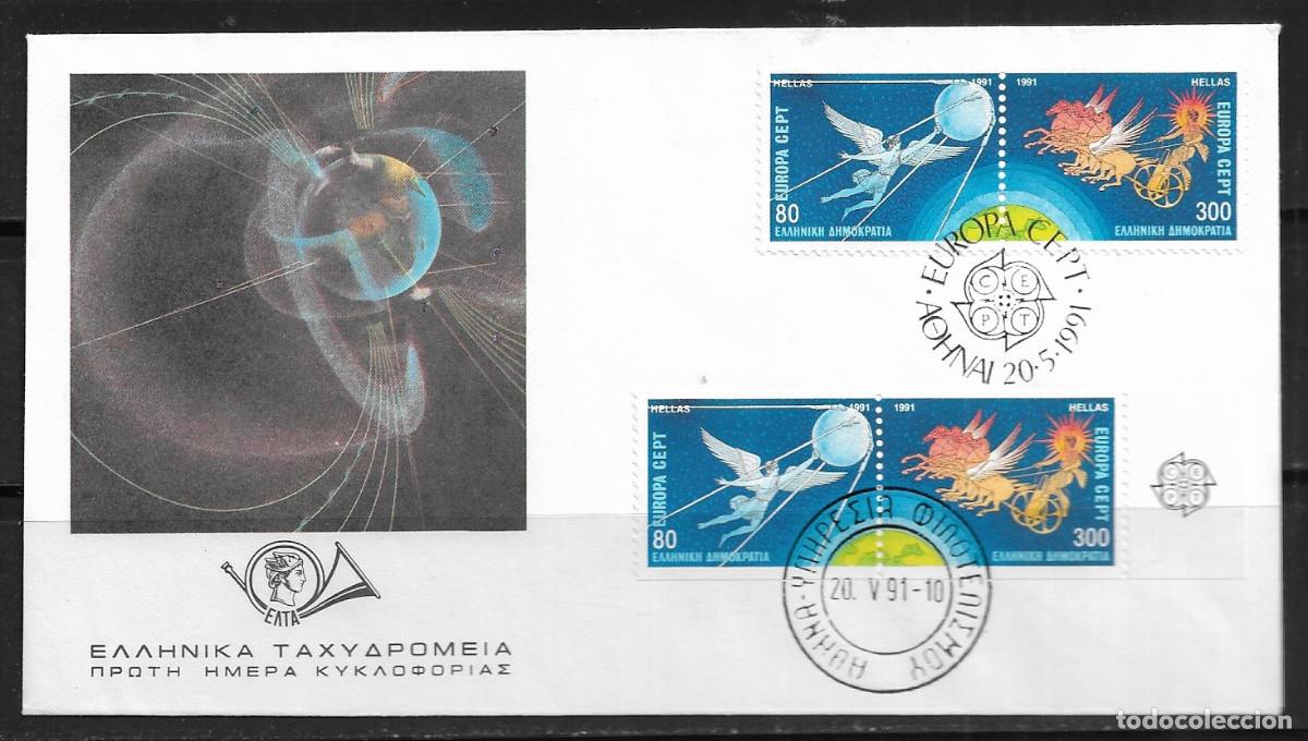 Sellos: GRECIA 1991, SOBRE PRIMER D&Iacute;A EUROPA CEPT - FDC.