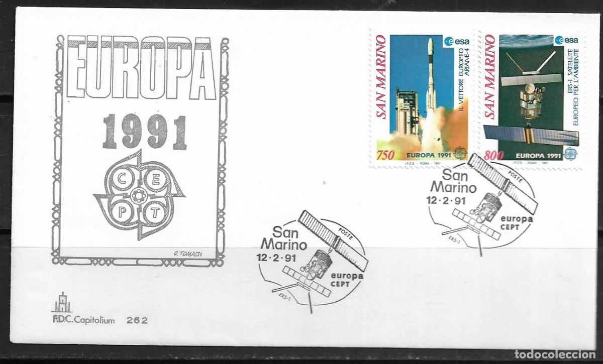 Sellos: SAN MARINO 1991, SOBRE PRIMER D&Iacute;A EUROPA CEPT - FDC.