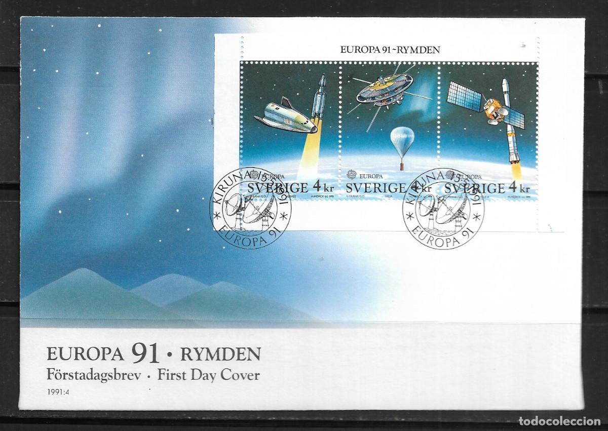 Sellos: SUECIA 1991, SOBRE PRIMER D&Iacute;A EUROPA CEPT - FDC.