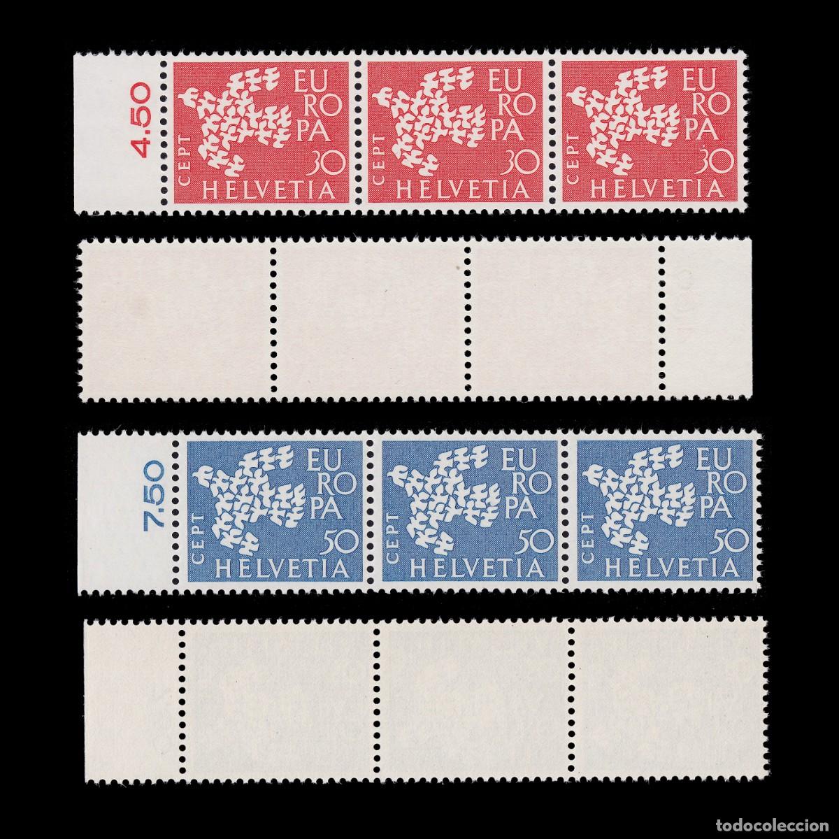 Sellos: SWISS. CEPT - EUROP 1961. Blq3. MNH + GIFT