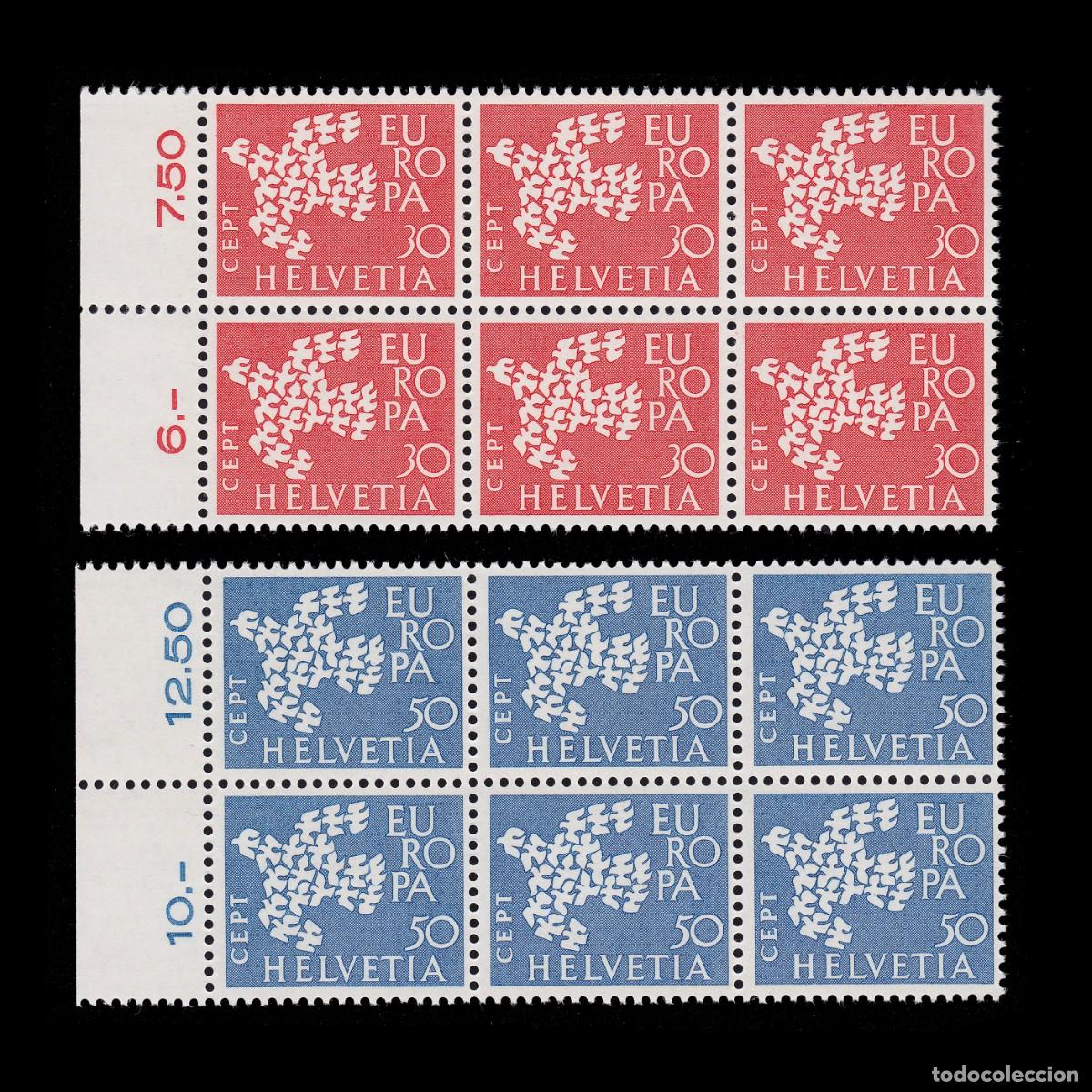 Sellos: SWISS. CEPT - EUROP 1961. Blq6. MNH + GIFT