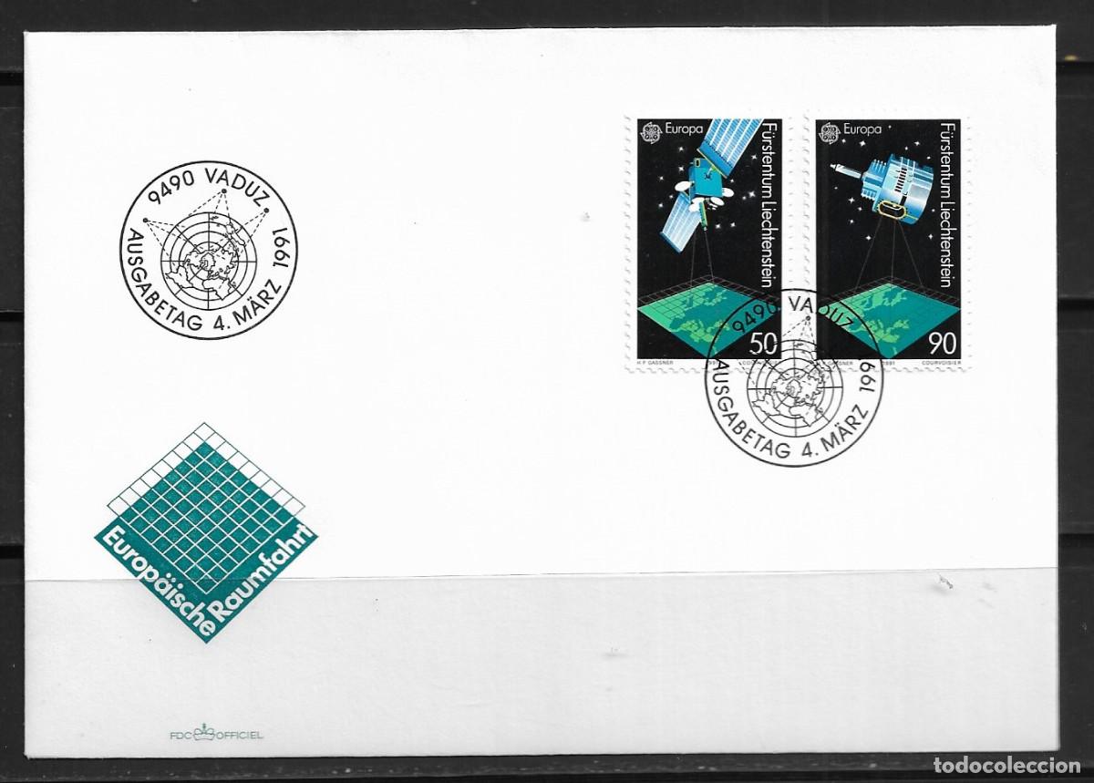 Sellos: LIECHTENSTEIN 1991, SOBRE PRIMER D&Iacute;A EUROPA CEPT - FDC.