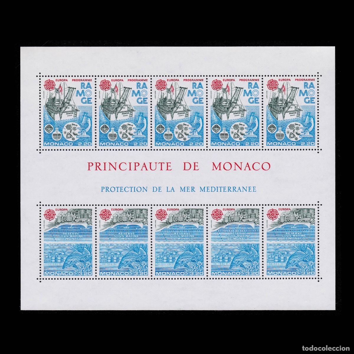 Sellos: MONACO CEPT - EUROPA 1986. Marine life fish. MNH + GIFT